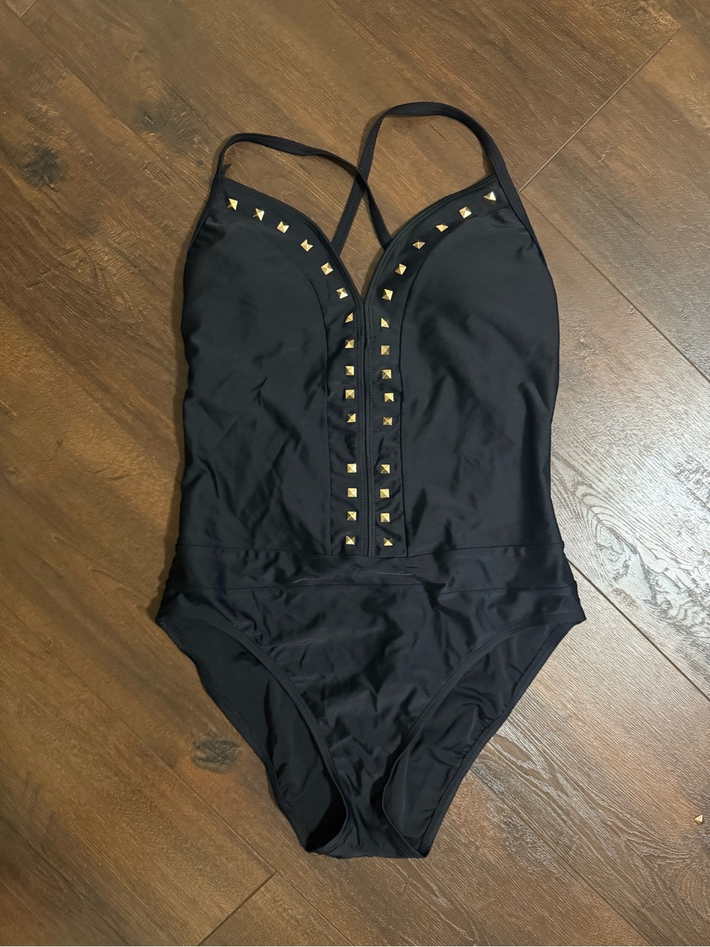 BLEU Rod Beattie Black Studded One-Piece Swimsuit